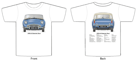 Daimler Dart SP250 1959-64 (wire wheels) T-shirt Front & Back